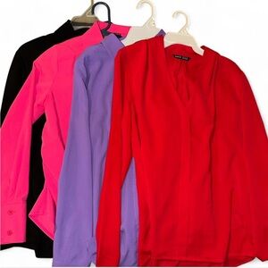 SHEIN Women's Button Down Shirts - Black, Pink, Purple, Red